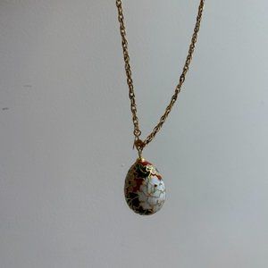 MONET|Vintage Floral Faberge Egg Long Necklace